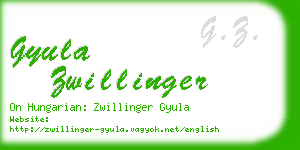 gyula zwillinger business card